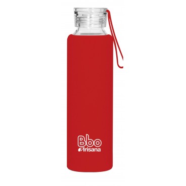 Bottiglia Bbo Irisana in vetro borosilicato e custodia in silicone. 550 ml.