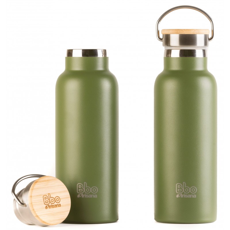 Botella termo reutilizable con tapón...