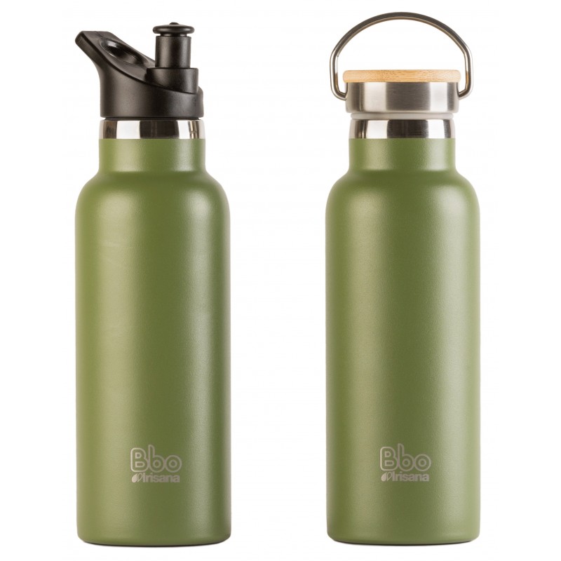 Thermo reusable bottle with bamboo... Thermo reusable bottle with bamboo...