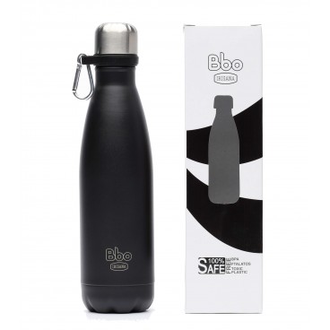 Borraccia termica Bbo Irisana con moschettone. Acciaio inossidabile, 500 ml.