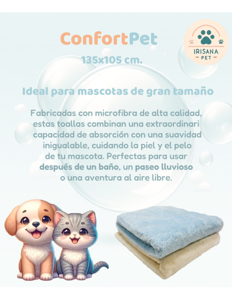 ConfortPet. Toalla de microfibra para mascotas.135x105 cm