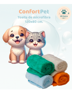 ConfortPet. Toalla de microfibra para mascotas.120x80 cm