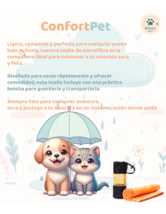 ConfortPet. Toalla de microfibra ligera con bolsa de... 2