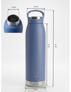 Botella termo de acero inox 304 Bbo 700 ml azul con asa... 2