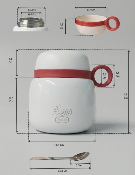Termo para alimentos BBO de acero inoxidable 316 con cuchara